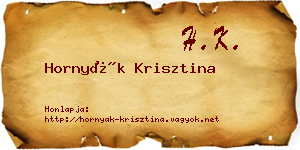 Hornyák Krisztina névjegykártya