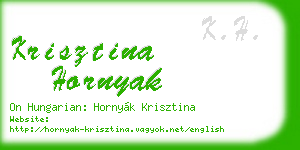 krisztina hornyak business card