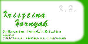 krisztina hornyak business card